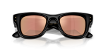 แว่นกันแดด Rayban Wayfarer Puffer RB4940-601/7J Black Rose Gold Mirror Dark Brown Rayban RB4940 601/7J close-up ด้านหน้า