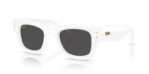 Rayban RB4940 671/87 แว่นกันแดดกรอบขาวเลนส์ดำสนิท ยูนิเซ็กซ์