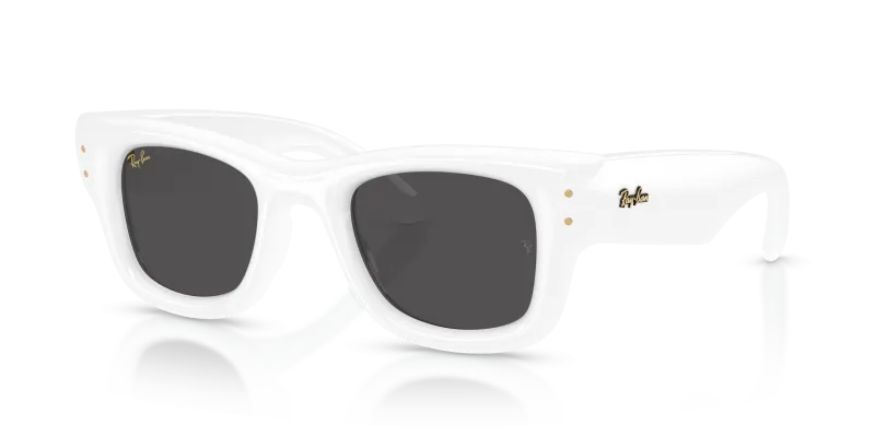 Rayban RB4940 671/87 แว่นกันแดดกรอบขาวเลนส์ดำสนิท ยูนิเซ็กซ์