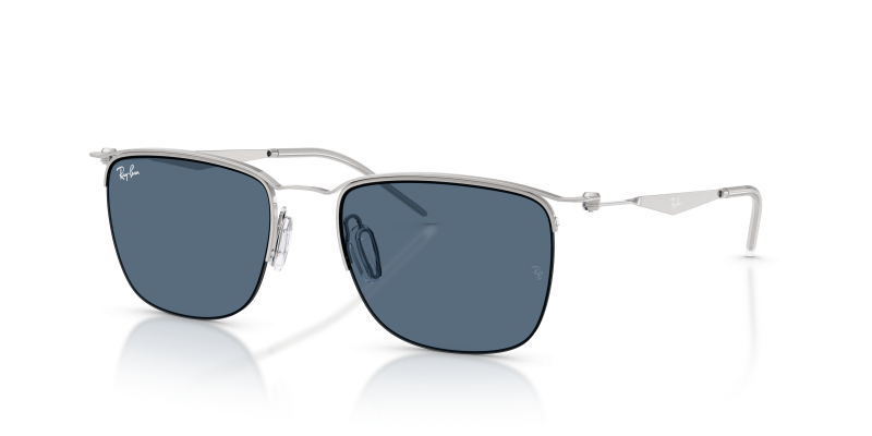 แว่นกันแดด Rayban RB8550-928380 Silver Blue Rayban RB8550 928380 แว่นกันแดดสีเงินเลนส์น้ำเงิน ทุกเพศ