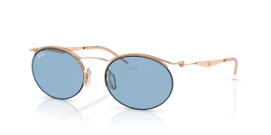 Rayban RB8551 928572 แว่นกันแดดสีทองกุหลาบเลนส์ฟ้าอ่อน ทุกเพศ