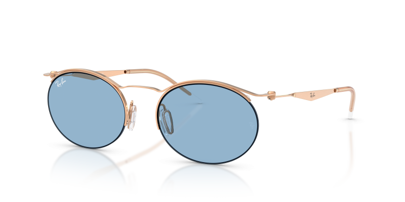 Rayban RB8551 928572 แว่นกันแดดสีทองกุหลาบเลนส์ฟ้าอ่อน ทุกเพศ