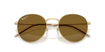 แว่นกันแดด Rayban Round Reverse RBR0103S-001/83 Arista Brown Polarized Rayban RBR0103S 001/83 close-up ด้านหน้า