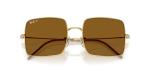 แว่นกันแดด Rayban Square Reverse RBR0104S-001/83 Arista Dark Brown Polarized Rayban RBR0104S 001/83 close-up ด้านหน้า