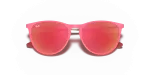 แว่นกันแดด Rayban Junior Erika RJ9060SF-70096Q Fuxia Fluo Transparent Rayban RJ9060SF-70096Q 70096Q close-up ด้านหน้า