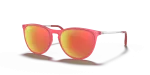 แว่นกันแดด Rayban Junior Erika RJ9060SF-70096Q Fuxia Fluo Transparent Rayban RJ9060SF-70096Q 70096Q มุมเอียง 3/4