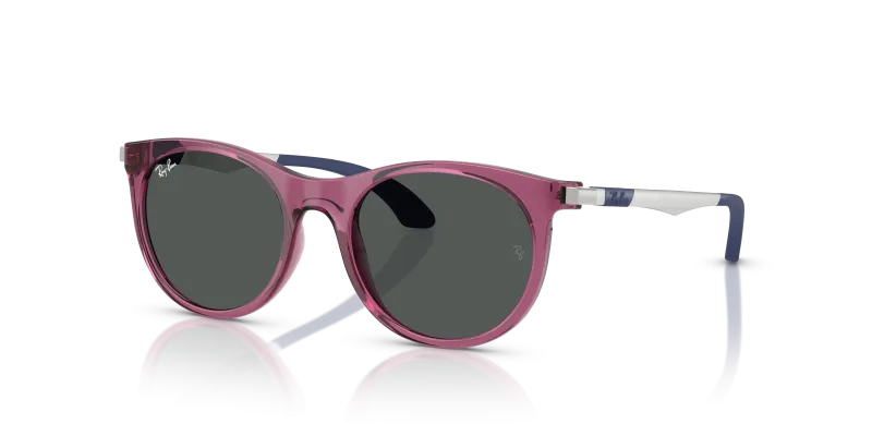 แว่นกันแดด Rayban RJ9082S-718687 Transparent Violet Dark Grey Rayban RJ9082S 718687 แว่นกันแดดเด็กสีม่วงโปร่งใส ทุกเพศ