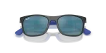 แว่นกันแดด Rayban RJ9084SF-715155 Grey on Rubber Blue Dark Blue Rayban RJ9084SF-715155 715155 close-up ด้านหน้า