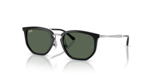 Rayban RJ9085S 100/71 แว่นกันแดดเด็กทรงเรขาคณิต สีดำเลนส์เขียวเข้ม