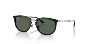Rayban RJ9085S 100/71 แว่นกันแดดเด็กทรงเรขาคณิต สีดำเลนส์เขียวเข้ม