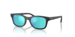 แว่นกันแดด Rayban RJ9086SF-100S55 Matte Black Light Green Mirror แว่นกันแดด Rayban RJ9086SF-100S55 มุมเฉียง สีดำด้าน สำหรับเด็กทุกเพศ