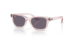 แว่นกันแดด Rayban RJ9086SF-72181A มุมเฉียง สีชมพูโปร่งใส สำหรับเด็กทุกเพศ