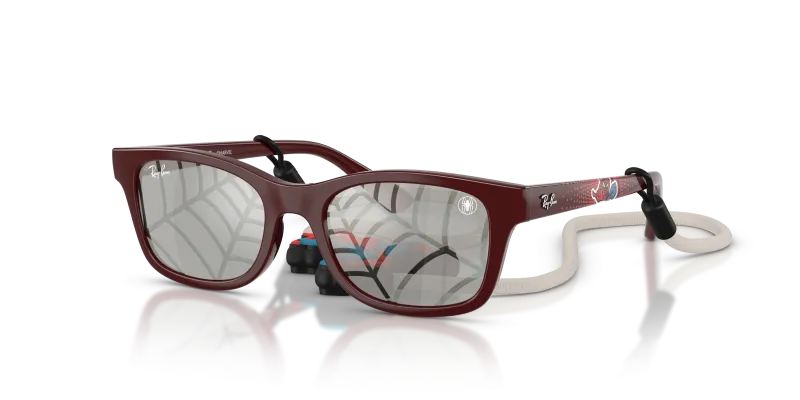 แว่นกันแดด Rayban RJ9086SF-7232AI Dark Red Grey Tampo Triangles แว่นกันแดด Rayban RJ9086SF-7232AI มุมเฉียง สีแดงเข้ม สำหรับเด็กทุกเพศ