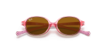 แว่นกันแดด Rayban RJ9187S-7080/3 Transparent Light Red Brown Rayban RJ9187S 7080/3 close-up ด้านหน้า