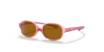 แว่นกันแดด Rayban RJ9187S-7080/3 Transparent Light Red Brown Rayban RJ9187S 7080/3 แว่นกันแดดเด็กทรงวงรี สีแดงอ่อนโปร่งใสเลนส์น้ำตาล