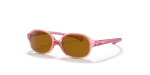 แว่นกันแดด Rayban RJ9187S-7080/3 Transparent Light Red Brown Rayban RJ9187S 7080/3 แว่นกันแดดเด็กทรงวงรี สีแดงอ่อนโปร่งใสเลนส์น้ำตาล