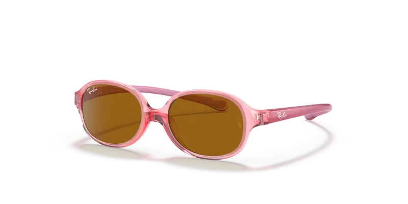 แว่นกันแดด Rayban RJ9187S-7080/3 Transparent Light Red Brown Rayban RJ9187S 7080/3 แว่นกันแดดเด็กทรงวงรี สีแดงอ่อนโปร่งใสเลนส์น้ำตาล