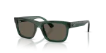Rayban RJ9196S 7189/3 แว่นกันแดดเด็กทรงสี่เหลี่ยมผืนผ้า สีเขียวโปร่งใสเลนส์น้ำตาล