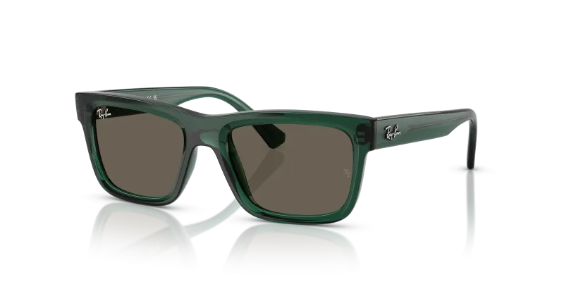 Rayban RJ9196S 7189/3 แว่นกันแดดเด็กทรงสี่เหลี่ยมผืนผ้า สีเขียวโปร่งใสเลนส์น้ำตาล