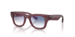 แว่นกันแดด Rayban RJ9240S-7229U0 Transparent Violet Clear Gradient Blue Red Mirror แว่นกันแดด Rayban RJ9240S-7229U0 มุมเฉียง สีม่วงโปร่งแสง สำหรับเด็กทุกเพศ