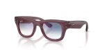 แว่นกันแดด Rayban RJ9240S-7229U0 Transparent Violet Clear Gradient Blue Red Mirror แว่นกันแดด Rayban RJ9240S-7229U0 มุมเฉียง สีม่วงโปร่งแสง สำหรับเด็กทุกเพศ