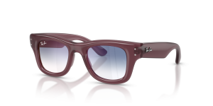 แว่นกันแดด Rayban RJ9240S-7229U0 มุมเฉียง สีม่วงโปร่งแสง สำหรับเด็กทุกเพศ