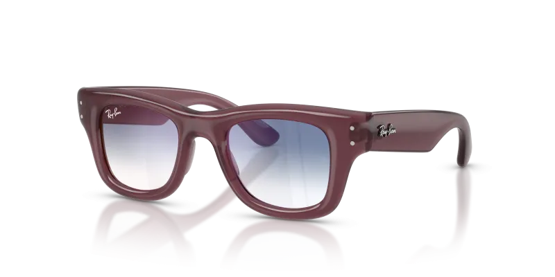 แว่นกันแดด Rayban RJ9240S-7229U0 Transparent Violet Clear Gradient Blue Red Mirror แว่นกันแดด Rayban RJ9240S-7229U0 มุมเฉียง สีม่วงโปร่งแสง สำหรับเด็กทุกเพศ