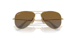 แว่นกันแดด Rayban Junior Aviator RJ9506S-223/T5 Arista Polarized Brown Rayban RJ9506S 223/T5 close-up ด้านหน้า