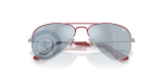 แว่นกันแดด Rayban Junior Aviator RJ9506S-305/U3 Silver With Top Red แว่นกันแดด Rayban RJ9506S-305/U3 close-up ด้านหน้า
