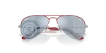 แว่นกันแดด Rayban Junior Aviator RJ9506S-305/U3 Silver With Top Red แว่นกันแดด Rayban RJ9506S-305/U3 close-up ด้านหน้า