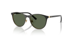 Rayban RJ9552S 294/71 แว่นกันแดดเด็กทรงกลมโลหะ สีดำพื้นทองเลนส์เขียวเข้ม