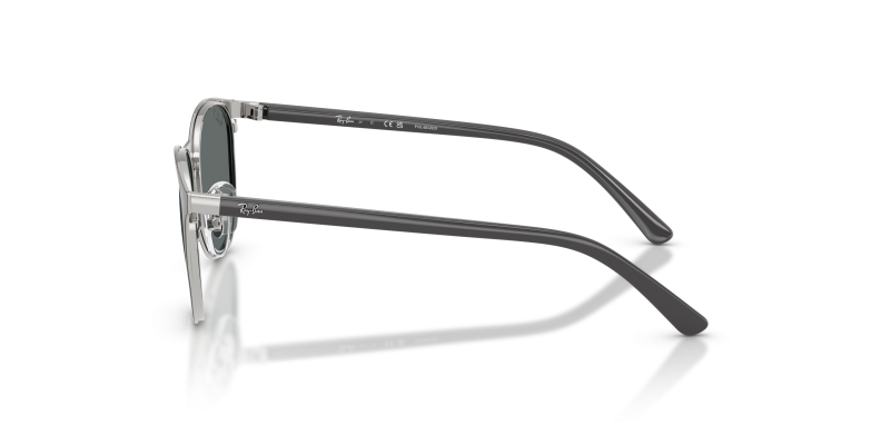 แว่นกันแดด Rayban RJ9552S 295/81 มุมข้าง กรอบโลหะดำพื้นเงินเลนส์โพลาไรซ์