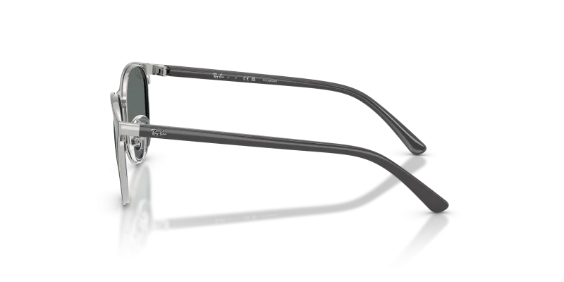 แว่นกันแดด Rayban RJ9552S 295/81 มุมข้าง กรอบโลหะดำพื้นเงินเลนส์โพลาไรซ์