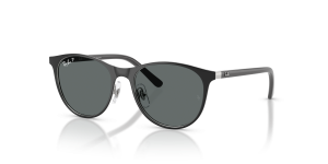 Rayban RJ9552S 295/81 แว่นกันแดดเด็กโพลาไรซ์ สีดำพื้นเงินเลนส์เทาเข้ม