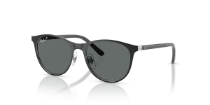 Rayban RJ9552S 295/81 แว่นกันแดดเด็กโพลาไรซ์ สีดำพื้นเงินเลนส์เทาเข้ม