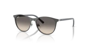 Rayban RJ9552S 300/11 แว่นกันแดดเด็กทรงกลมโลหะ สีเทาแมทกันเมทัลเลนส์ไล่ระดับ
