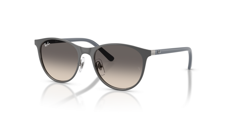 Rayban RJ9552S 300/11 แว่นกันแดดเด็กทรงกลมโลหะ สีเทาแมทกันเมทัลเลนส์ไล่ระดับ