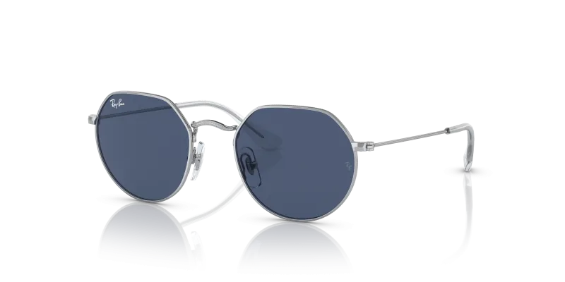 แว่นกันแดด Rayban Junior Jack RJ9565S-212/80 Silver Dark Blue Rayban RJ9565S 212/80 แว่นกันแดดเด็กทรงเรขาคณิต Junior Jack ทุกเพศ