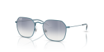 Rayban RJ9594S 303/7B แว่นกันแดดเด็กทรงเรขาคณิต สีฟ้าอ่อนเลนส์มิเรอร์ไล่ระดับ