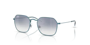 Rayban RJ9594S 303/7B แว่นกันแดดเด็กทรงเรขาคณิต สีฟ้าอ่อนเลนส์มิเรอร์ไล่ระดับ