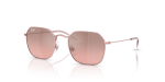 Rayban RJ9594S 304/7E แว่นกันแดดเด็กทรงเรขาคณิต สีชมพูอ่อนเลนส์มิเรอร์ไล่ระดับ