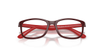 แว่นกันแดด Rayban RJ9644S-7233AI Dark Red With Rubber Red Grey Tampo Triangles แว่นกันแดด Rayban RJ9644S-7233AI close-up ด้านหน้า
