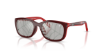 แว่นกันแดด Rayban RJ9644S-7233AI Dark Red With Rubber Red Grey Tampo Triangles แว่นกันแดด Rayban RJ9644S-7233AI มุมเฉียง แดงเข้ม/ยางสีแดง สำหรับเด็กทุกเพศ