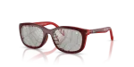 แว่นกันแดด Rayban RJ9644S-7233AI มุมเฉียง แดงเข้ม/ยางสีแดง สำหรับเด็กทุกเพศ