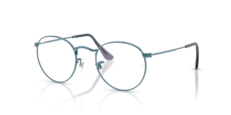 กรอบแว่นสายตา Rayban Round Metal RX3447V-3224 Blue Rayban RX3447V 3224 แว่นสายตาสีน้ำเงิน ทั้งสองเพศ