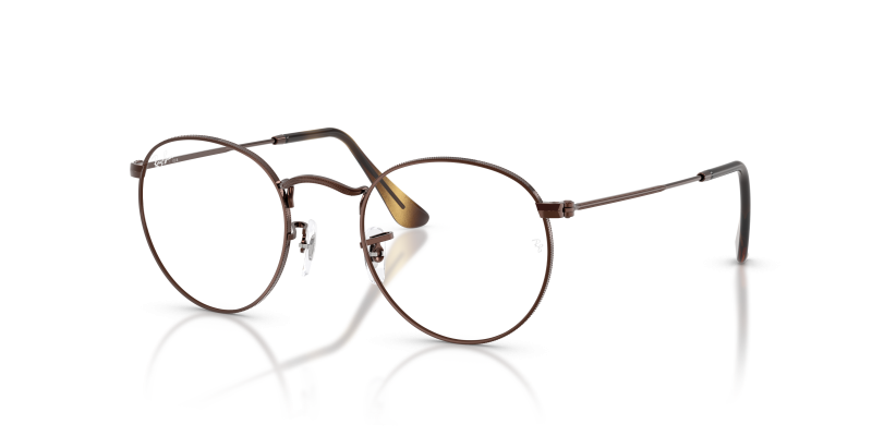 กรอบแว่นสายตา Rayban Round Metal RX3447V-3230 Brown Rayban RX3447V 3230 แว่นสายตาสีน้ำตาล ทั้งสองเพศ