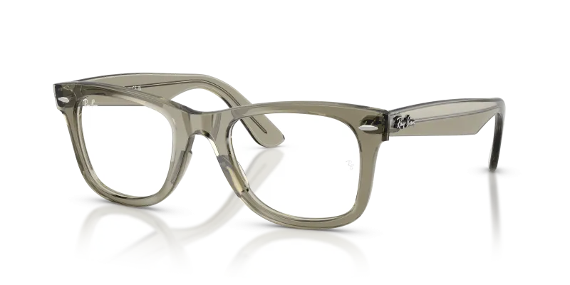 แว่นสายตา Rayban RX4340V-8541 มุมเฉียง สีเขียวโปร่งใส สำหรับทุกเพศ