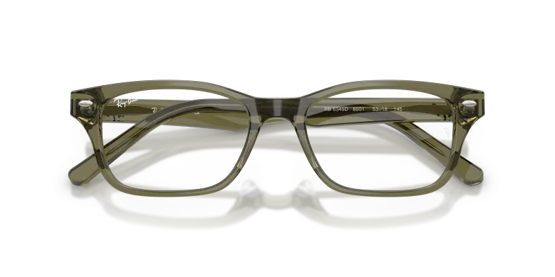 Rayban RX5345D 8501 close-up สีเขียวมะกอกโปร่งใส