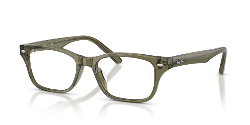 กรอบแว่นสายตา Rayban RX5345D-8501 Transparent Green แว่นสายตา Rayban RX5345D 8501 สีเขียวมะกอกโปร่งใส ทั้งสองเพศ