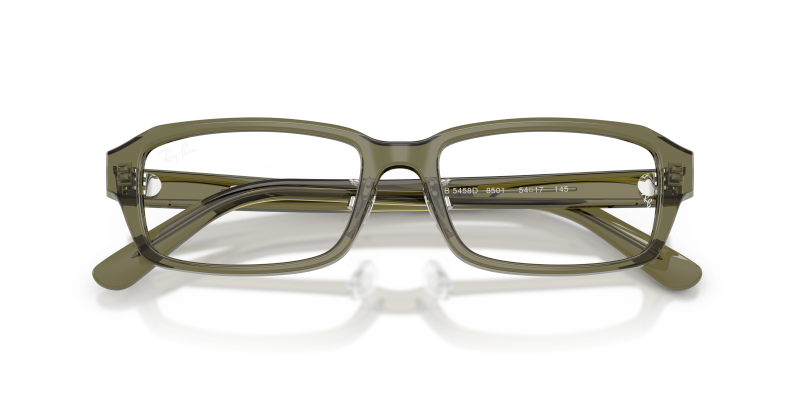 Rayban RX5458D 8501 close-up สีเขียวโปร่งใส